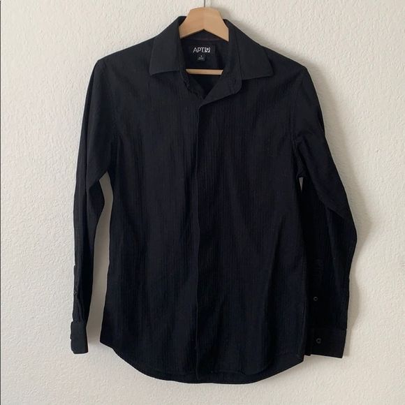 Apt 9 black button down-S - Picture 1 of 4
